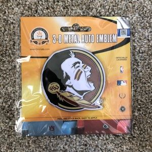 FSU 3-D Metal Car Decal